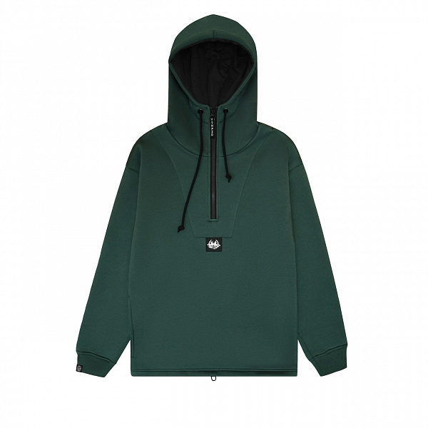 Худи HOOK Халфзип «Лого» зеленый