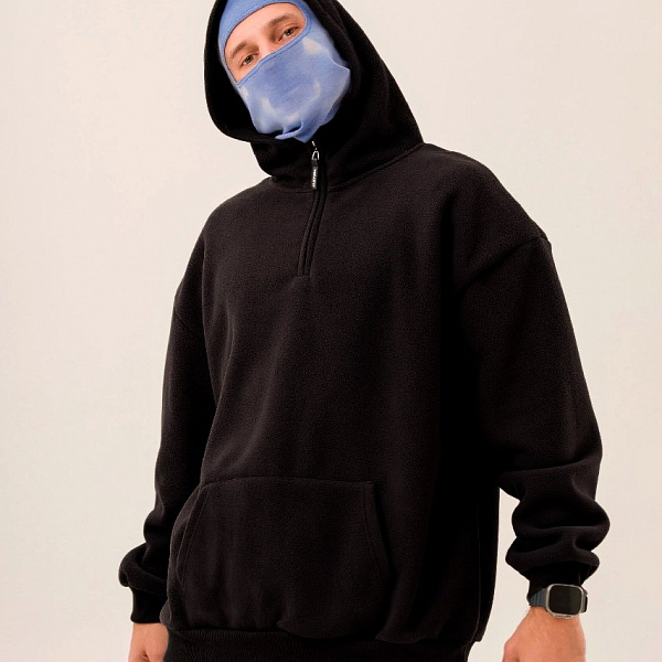 Худи KUL'TURA "HALF ZIP FLEECE 450GR" черный