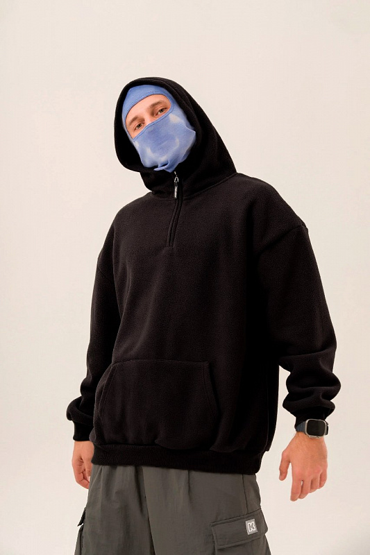 Худи KUL'TURA "HALF ZIP FLEECE 450GR" черный