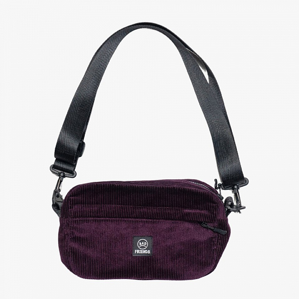 Сумка THE BAD FRIENDS Shoulder bag XL black sling вельвет фиолетовый