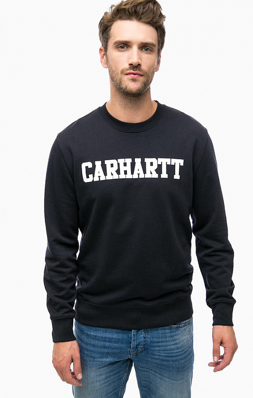 Толстовка CARHARTT WIP "College" Dark navy/white I015060