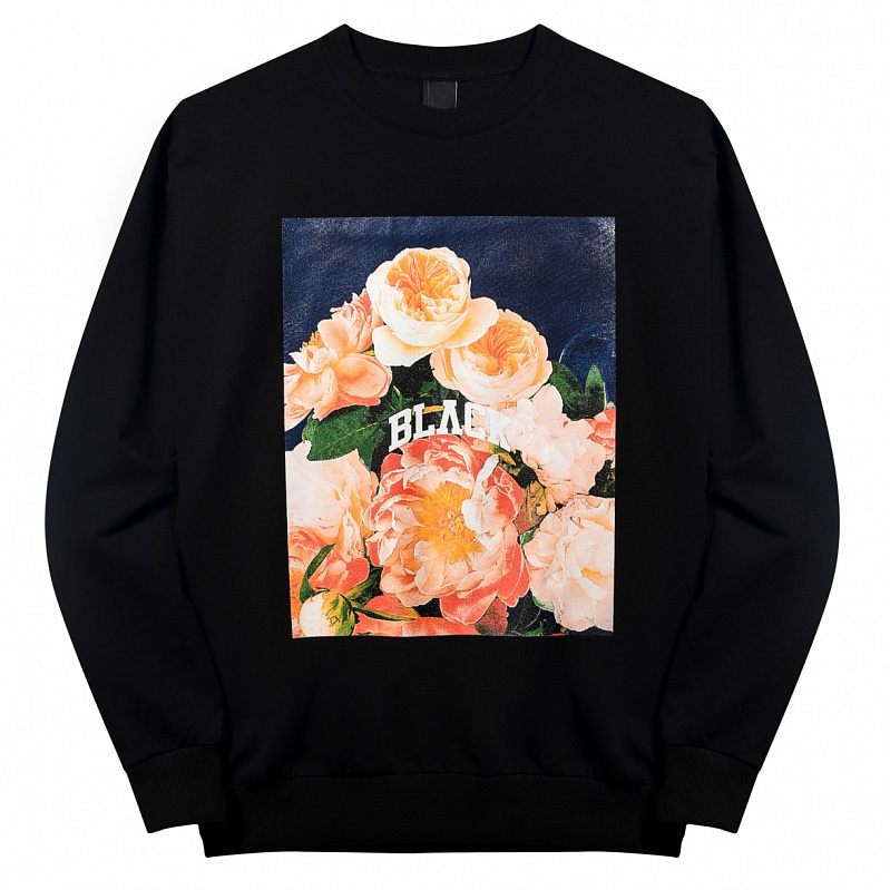 Свитшот ZIQ & YONI Black FLOWERS черный SW-FLOWERS-BLK