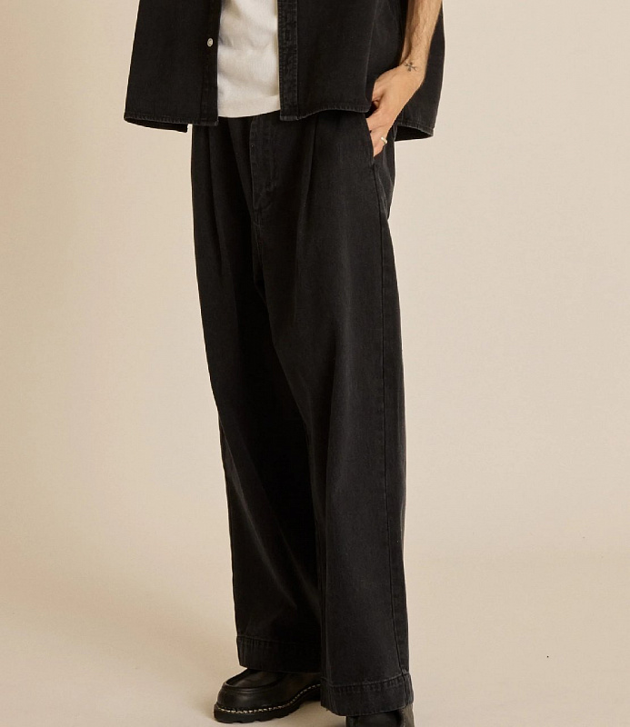 Джинсы OBEY (Baggy fit) OLIVER DENIM PLEATED PANT FADED BLACK