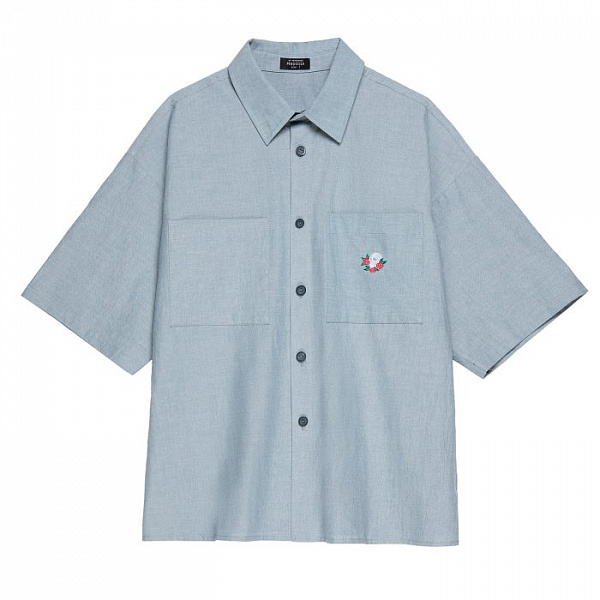 Рубашка MEDOOZA "Skull" серо-синий