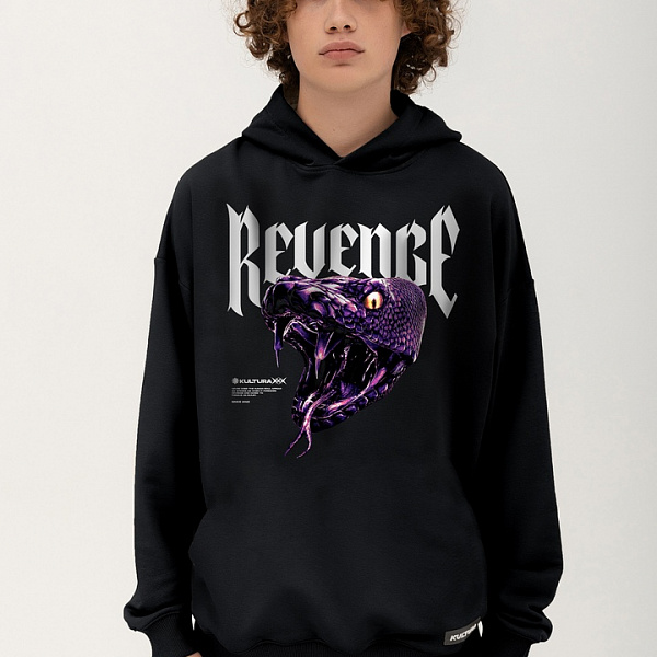Худи KUL'TURA "Revenge" oversize черный