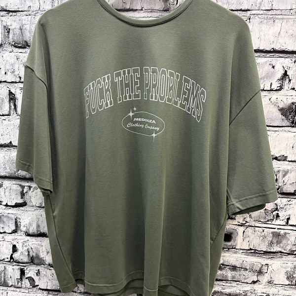 Футболка MEDOOZA boxy  "FTP-College" темно-зеленый