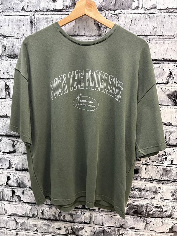 Футболка MEDOOZA boxy  "FTP-College" темно-зеленый