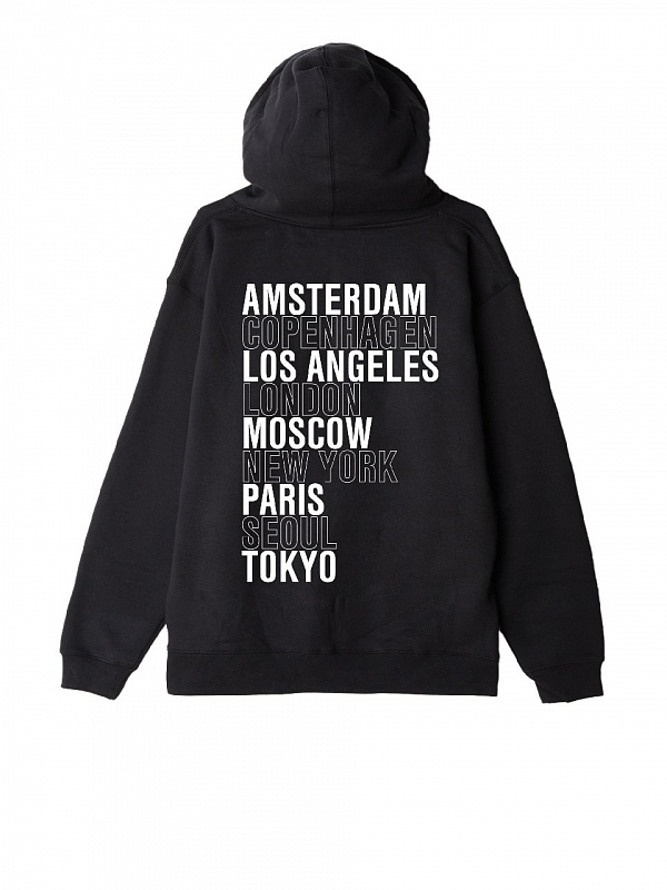 Толстовка с капюшоном OBEY INTL. CITIES BLACK